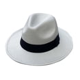 thumbnail image 1 of BRICH 1920s Fedora Hat for Men Wide Brim Fedora Hat Felt Panama Cap with Band for Women Men Light Gray One Size, 1 of 3