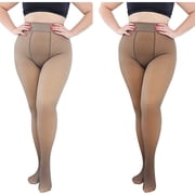 BRICH 2 Piece Lined Tights Women Winter Thermal Pantyhose Leggings Warm Translucent Sheer Stretch Stocking