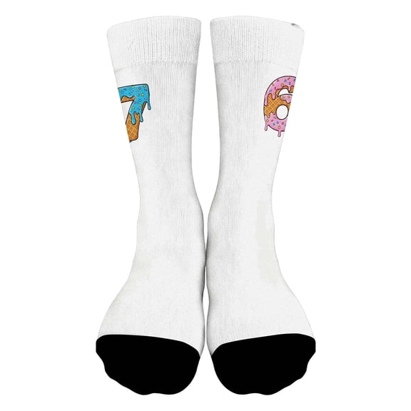 BRICH 67 Meme Funny Six Seven Funny Number Half Calf Sock for Adult White2 One Size