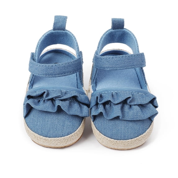 BRICH Baby Girls Sandals Summer Shoes Outdoor First Walker Toddler Girls Shoes,Size 0-18 Months Blue 12-18 Months