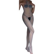 BRICH Body Stockings for Women Oil Shiny Bodystocking Neck Sling Bodysuit Catsuit Nylon Shiny Pantyhose