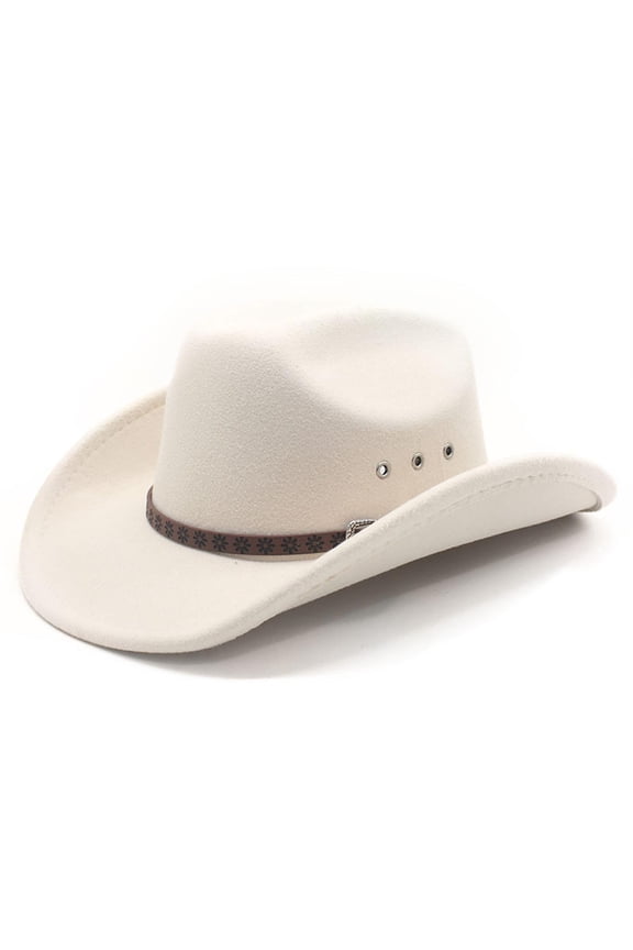 Cowboy Hat for Women Men with Shapeable Wide Brim Western Suede Hat for Cowboys and Cowgirls Beige One Size