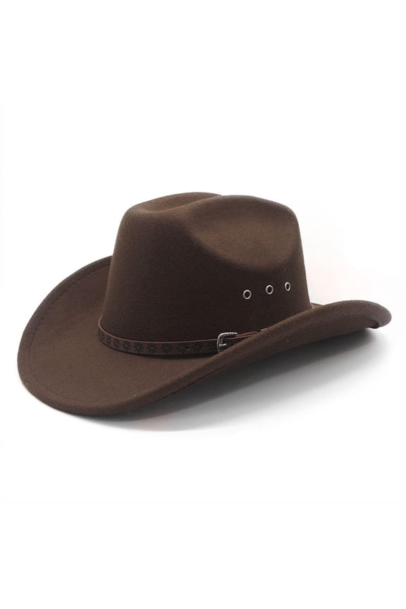 Cowboy Hat for Women Men with Shapeable Wide Brim Western Suede Hat for Cowboys and Cowgirls Brown One Size