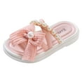 thumbnail image 1 of BRICH Girl's Cute Bowtie Slippers Non- Open Toe Slide Sandals Soft Summer Casual Beach Garden Shoes, 1 of 6