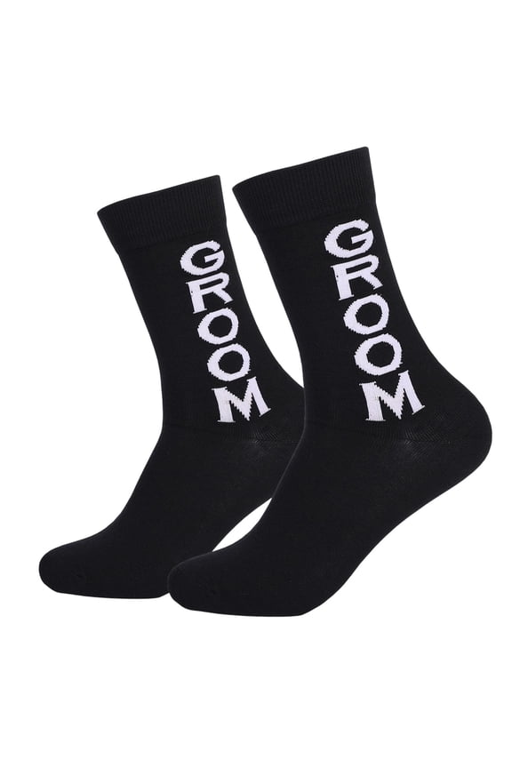 Groom Groomsmen Gifts for Men Him Wedding Proposal Funny Socks Groomsmen Socks Black2 One Size