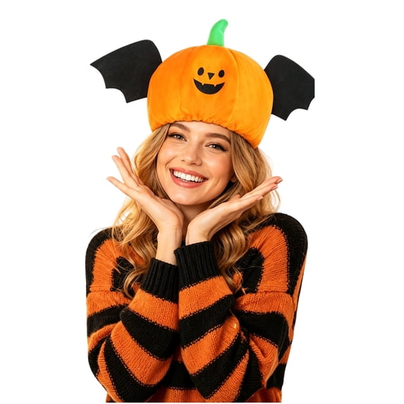 BRICH Halloween Novelty Hat Plush Headband Cap for Adult Halloween Christmas Party 12-Orange One Size
