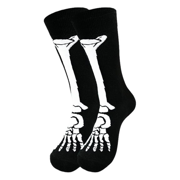 BRICH Halloween Socks for Men Women Skeleton Ghost Bat Socks Crazy Funny Happy Halloween Gifts Black1 One Size