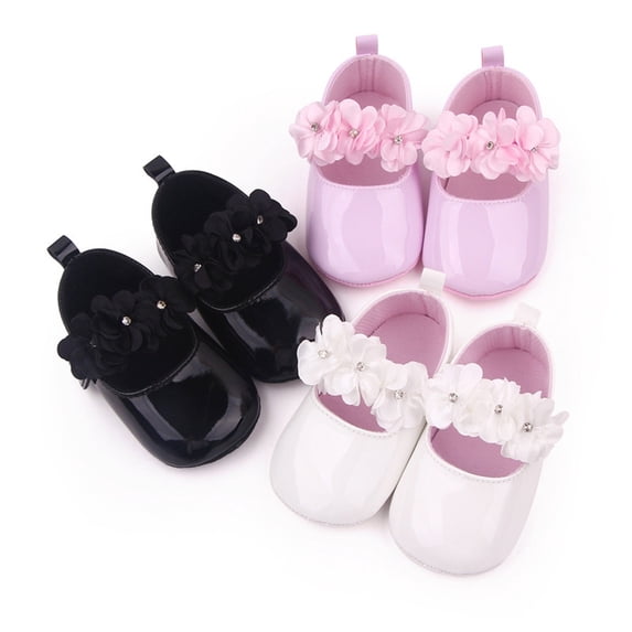BRICH Baby Girls Soft Sole Wedding Dress Mary Jane Flats Shoes Light Baby Sneaker Shoes,Size 0-12 Months White 3-6 Months