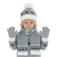 thumbnail image 1 of BRICH Kids Winter Hat Gloves Scarf Set Hat Beanie with Pom Winter Knit Neck Mittens for Boys Toddlers Grey One Size, 1 of 5