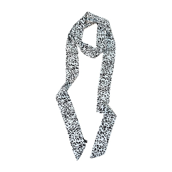 BRICH Long Thin Scarf Neckerchief Ribbon Tie Waist Belt for Women Light Gray One Size