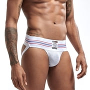 BRICH Men's Jockstraps Underwear Wide Belt Athletic Supporter Comfortable Mens Sport Jockstrap Mens Jockstrap White XL