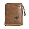 thumbnail image 1 of BRICH Men's Rfid Blocking Wallet Zipper Medium Size Wallets Credit Card Holder 02-Khaki One Size, 1 of 4