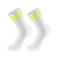 thumbnail image 1 of BRICH Men's and Women's Sports Stripes Cotton Half Cushion Crew Socks Green One Size, 1 of 2