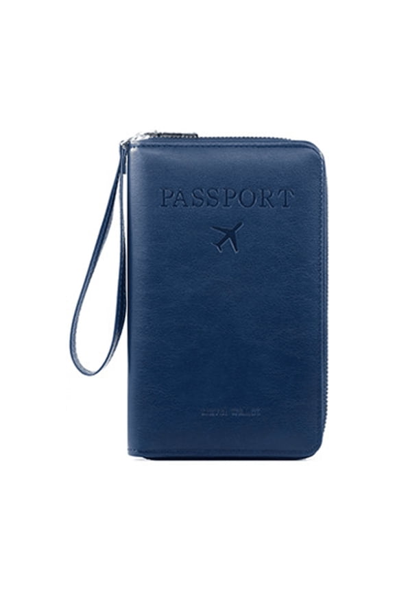 Multi-function Rfid Travel Passport Wallet with Phone Pocket - Passport Holder for Women & Men Blue 11.5CM，19CM，2.5CM