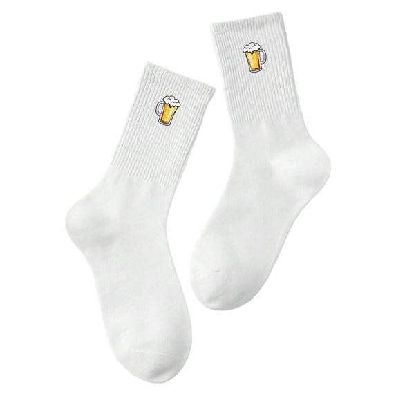 BRICH Oktoberfest Crew Socks Funny Socks Gift for Men Women 01-White One Size