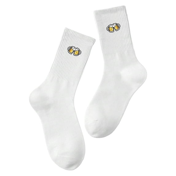 BRICH Oktoberfest Crew Socks Funny Socks Gift for Men Women 03-White One Size
