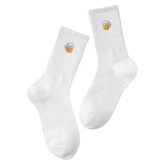 BRICH Oktoberfest Crew Socks Funny Socks Gift for Men Women 08-White One Size