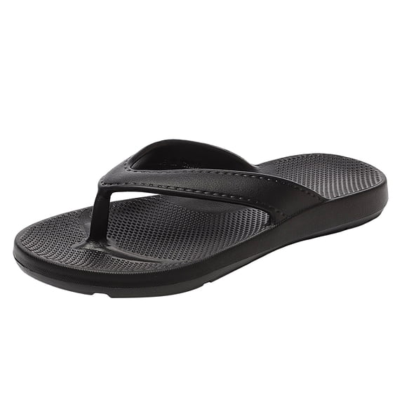 BRICH Orthopedic Sandals for Women Arch Support Recovery Flip Flops Pillow Soft Summer Beach Shoes Black 9.5
