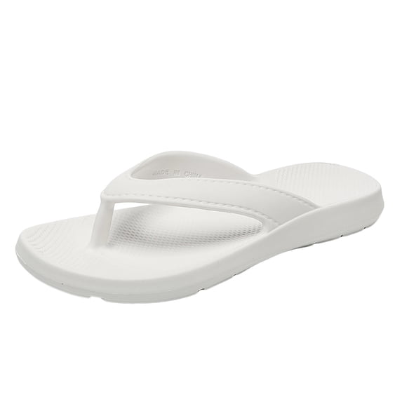 BRICH Orthopedic Sandals for Women Arch Support Recovery Flip Flops Pillow Soft Summer Beach Shoes White 10.5