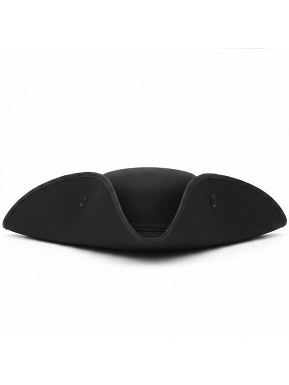 Pirate Hat for Men Women Pirate Accessories Hat Triangle Hat for Halloween Dress up Party Black One Size