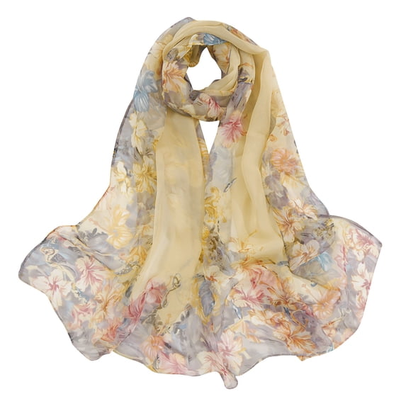 BRICH Scarfs for Women Lightweight Scarves Elegant Floral Pattern Sheer Scarfs Shawls Wraps 027 One Size