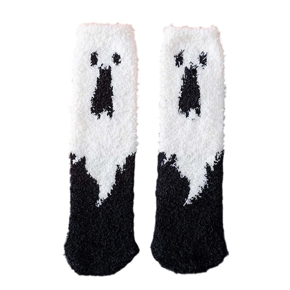 BRICH Scrunch Socks for Women Soft Stocking Breathable Thick Knit Cute Winters Party Holiday Sock Black3 One Size