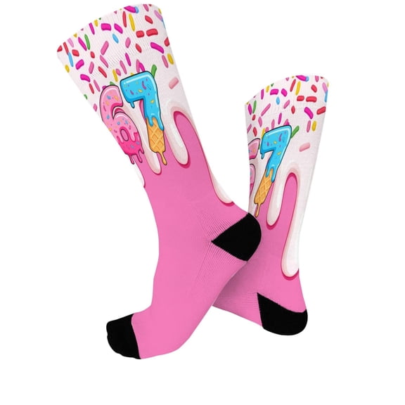 BRICH Six Seven Ice Creams Sport 67 Funny Meme Socks 01-Watermelon Red One Size