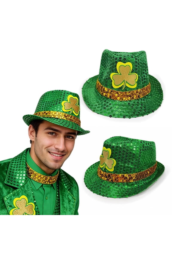 St. Patrick's Day Cowboy Hat for Men Women Unisex Irish Shamrock Happy Party Hats 01-Green One Size