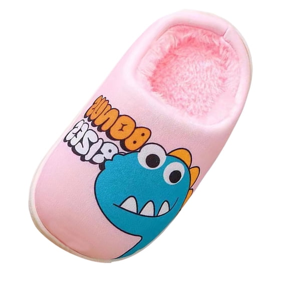 BRICH Toddler Boys Girls Dinosaur House Slippers with Lining Cozy Household Shoes Non- Fuzzy Kids Shoes
