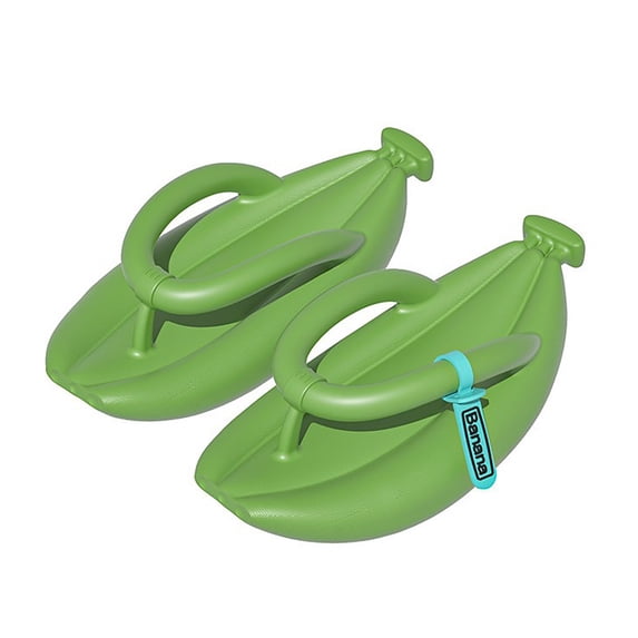 BRICH Unisex Banana Flip Flops for Women Men Cloud Slides Sandals Pillow Non Slippers Bathroom Shower Slippers Shoes Green 10
