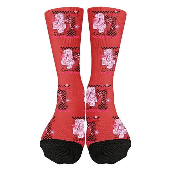 BRICH Valentines 41 Four One Heart Bow Valentines 4 1 Socks Gift for Women Men Red One Size