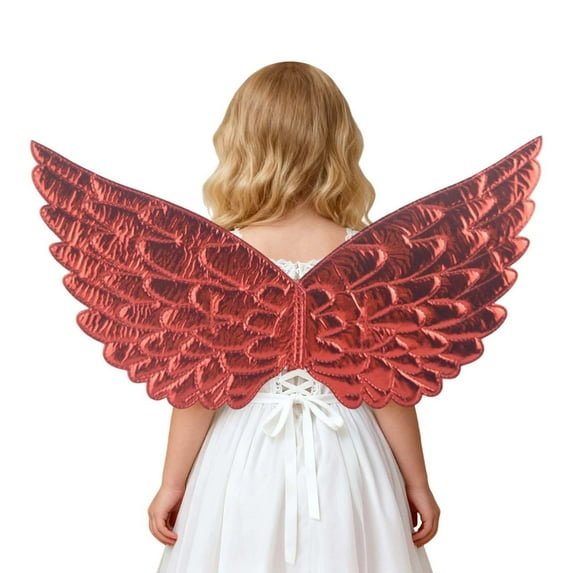 BRICH Wings for Kids Feather Wings Outfits for Performance Dance Play Red One Size