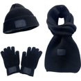 thumbnail image 1 of BRICH Winter Beanie Hat Scarf Gloves Set for Men Women Long Scarf Neck Warm Knit Hat Warmer Winter Gloves Sets Black One Size, 1 of 3