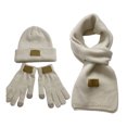 thumbnail image 1 of BRICH Winter Beanie Hat Scarf Gloves Set for Men Women Long Scarf Neck Warm Knit Hat Warmer Winter Gloves Sets White One Size, 1 of 3