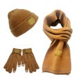 thumbnail image 1 of BRICH Winter Beanie Hat Scarf Gloves Set for Men Women Long Scarf Neck Warm Knit Hat Warmer Winter Gloves Sets Yellow One Size, 1 of 3