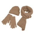 thumbnail image 1 of BRICH Winter Hat Scarf Gloves Set for Women Thermal Beanie with Lining Thickened Scarf Touchscreen Gloves Brown One Size, 1 of 3