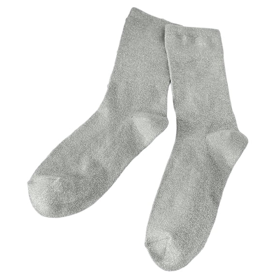 BRICH Women's Soft Warm Cozy Winter Casual Solid Color Knit Socks Light Gray One Size