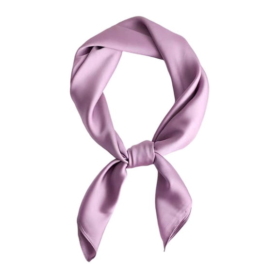 BRICH Women's Solid Color Square Neck Scarf Satin Hair Bandanas Handbags Scarf Purple One Size