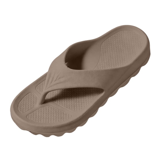 BRICH Women's Summer Non- Home Bathroom Flat Beach Open Toe Breathable Sandals Flip Arch Support Flip Flops Grey 7.5