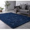 thumbnail image 1 of BRICHOEE Shag Navy Blue Area Rug, 4'x6' Indoor Ultra Soft Plush Rugs for Living Room, Non-Skid Modern Nursery Faux Fur Rugs for Home Decor, 1 of 6