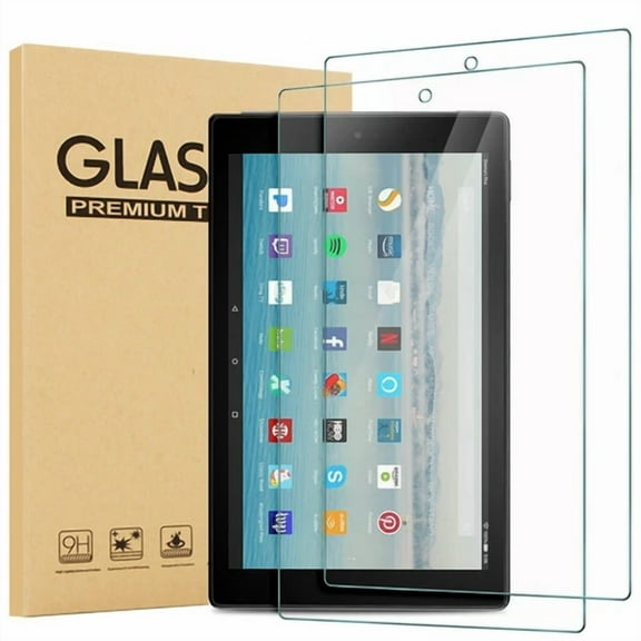 BRICK- 2 Pack Glass Screen Protector For Amazon 2019 Fire Hd 10,Bubble Free 9H Hd Clear