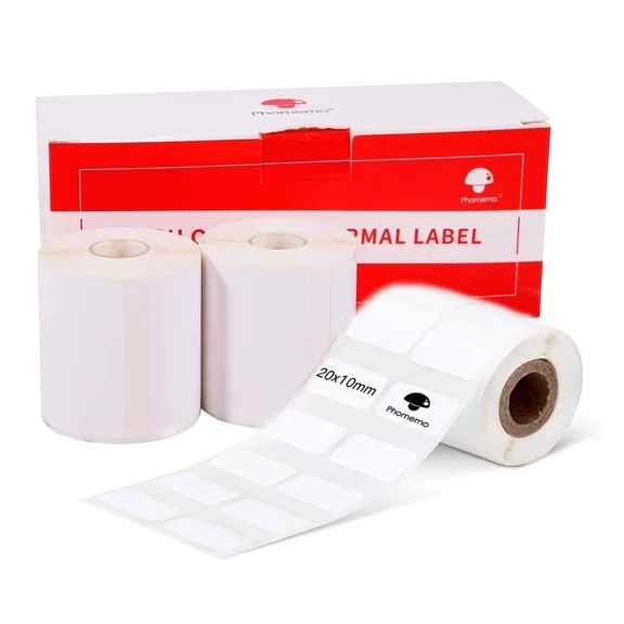 BRICK- 3 Rolls 20X10Mm Sticker Label Self-Adhesive Thermal Paper For Phomemo M110 M220