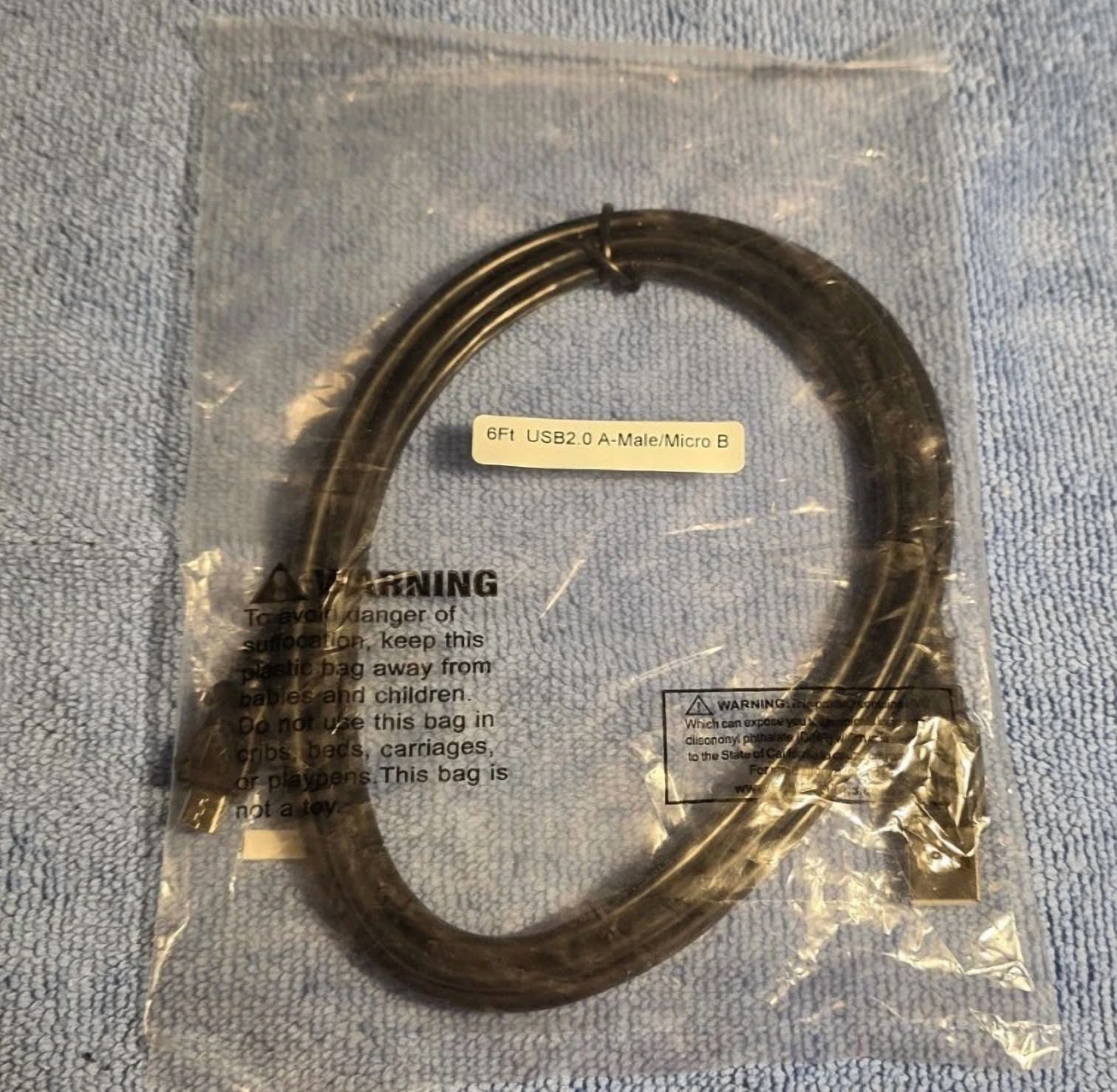 BRICK- 6Ft Usb 2.0 A Male To Micro B Male 5-Pin Data Sync Charger Charging Cable Cord