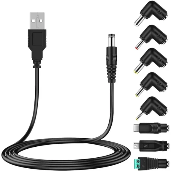 BRICK- Bouge Universal Dc 5V Power Cable, Usb Charger Cord With 8 Types Black