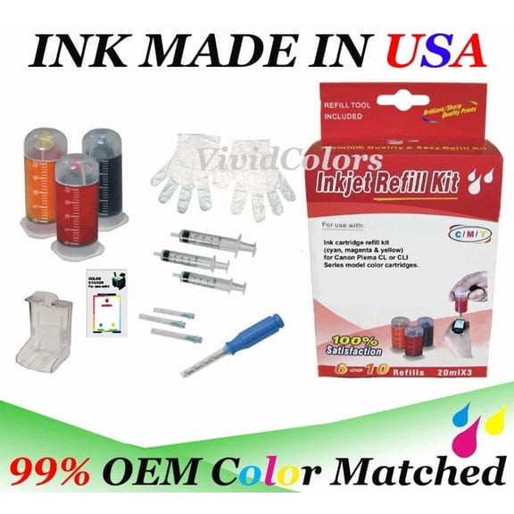 BRICK- Cl-241 Ink Refill Kit Tool Box For Canon Cl241Xl Cmy Cn Ink Cartridge Refill Kit