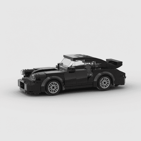 BRICK Classic Porsche 911 Black Building Block Brick Car compatible with LEGO, Great Gift for Birthdays, Christmas - 196 Pieces