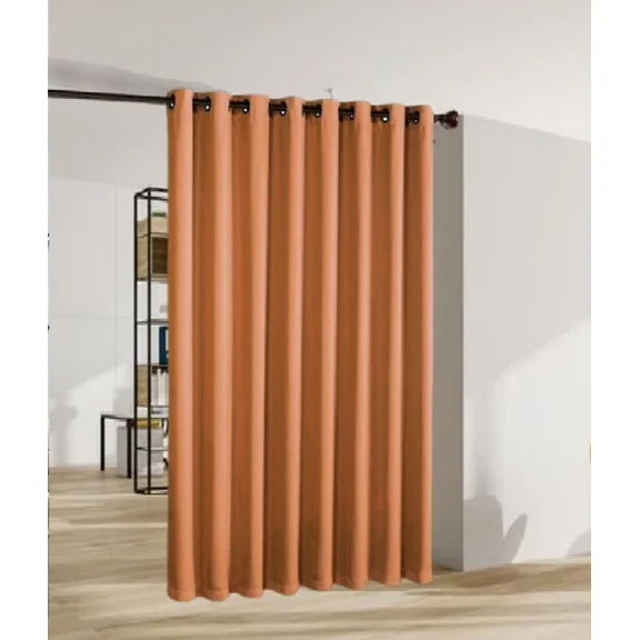Gorgeous Home Linen Room Divider Extra Wide Thermal Unlined Blackout Grommet Curtain 1 Panel 100" Wide x 84" Long Brick Rust