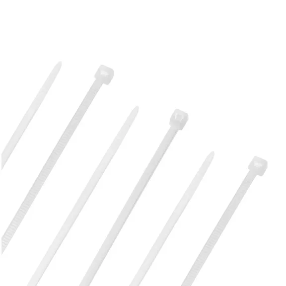 BRICK- Navepoint 4 Inch Nylon White Cable Ties 18 Lbs 100 Pack