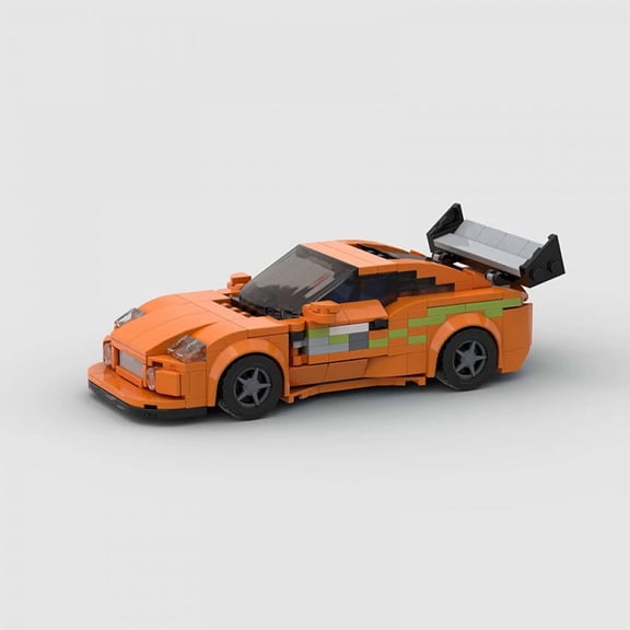 BRICK Toyota Supra Paul Walker, Fast and Furious Car Toy Model Building compatible with LEGO Car, Desk Decor - 370 Pieces