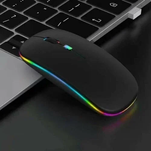 BRICK- Wireless Bluetooth Mouse,Led Dual Mode Rechargeable Silent Slim Laptop Mouse,